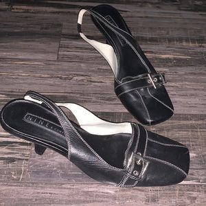 Nine & Co. Buckle Square Toe Heels